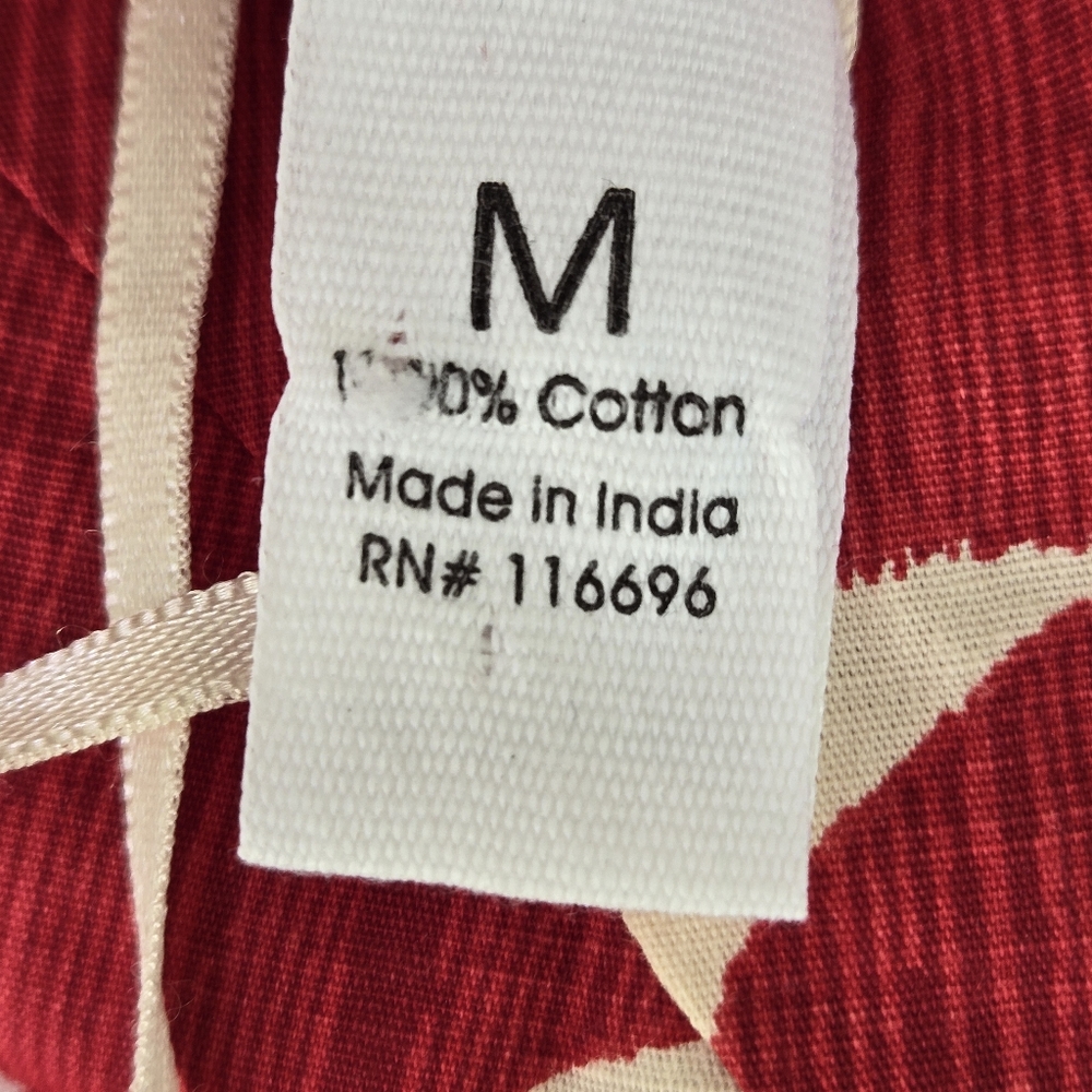 Red and white Print Cotton Strappy Dress Fit And Flare M - Picture 11 of 11